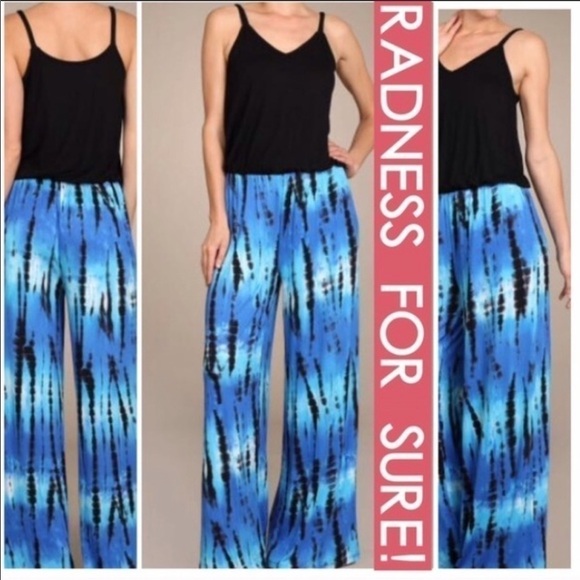 Boutique Boho Tie Dye Strappy Pant Jumpsuit-Short - Picture 10 of 10